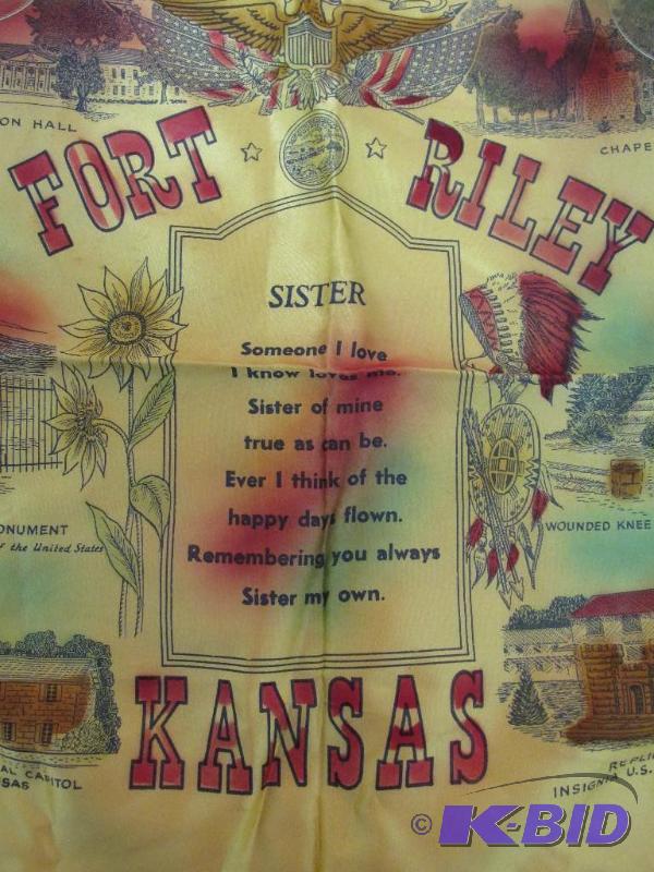 Antique, Vintage, Collectible Pillow Cover from Fort Riley, Kansas