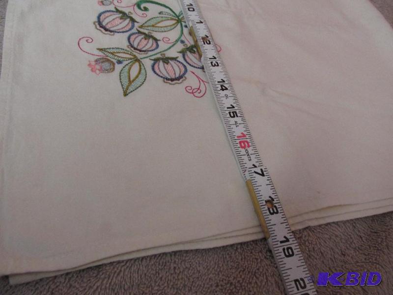 Vintage Table Cloth with 3 Fancy Serving Pieces