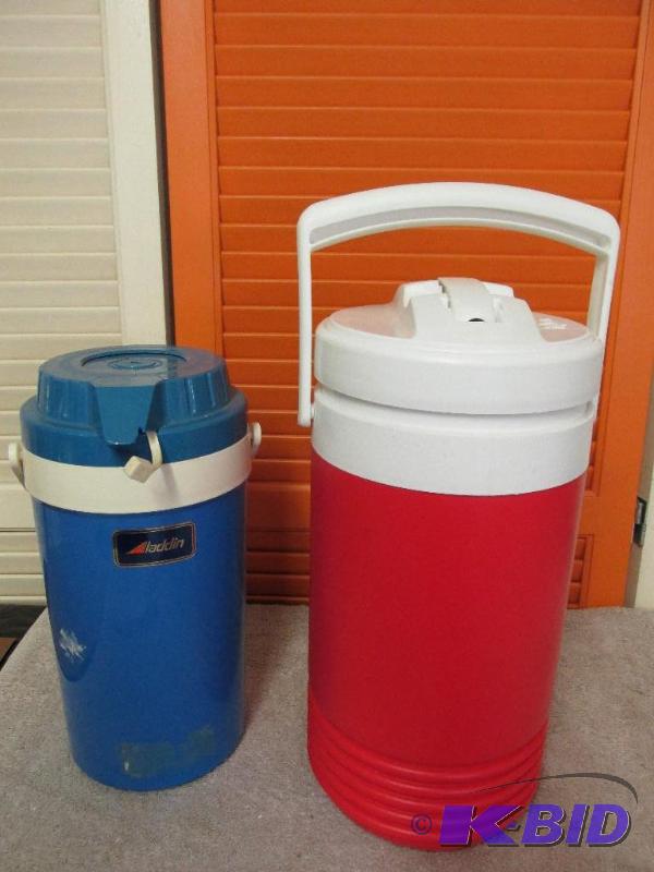1 Aladdin Cooler and 1 Igloo Cooler