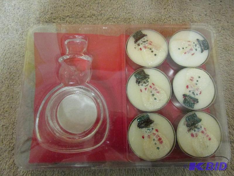 12 Votives, 2 glass Snow Man Votive Holders