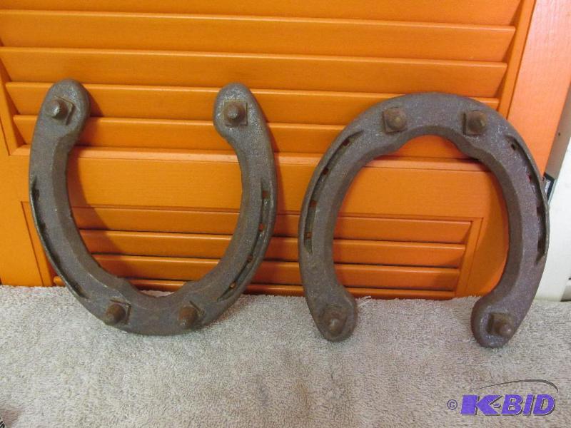 Very Large Vintage Heavy Cast Iron Horse Shoes