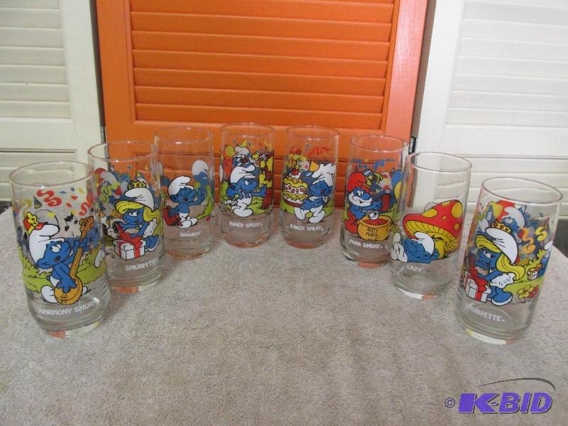 SMURFS, Vintage Glass Ware