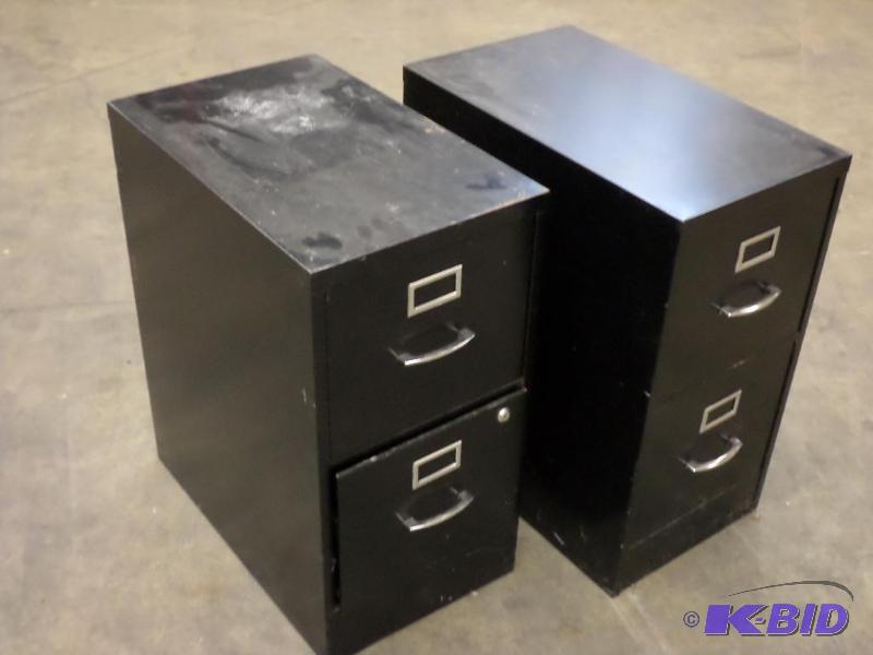 lot 40 image: (2) 2-Drawer Steel File Cabinets...