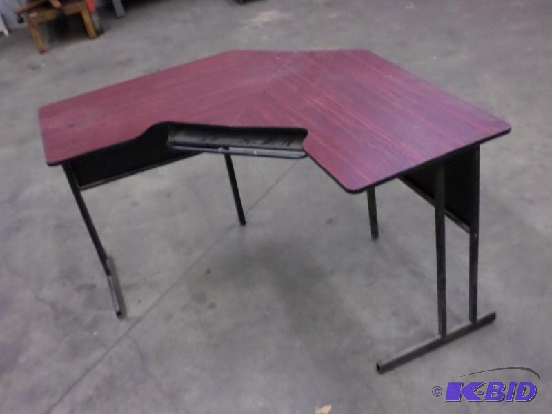 lot 57 image: Corner Computer Desk With Pull-Out Keyboard T...
