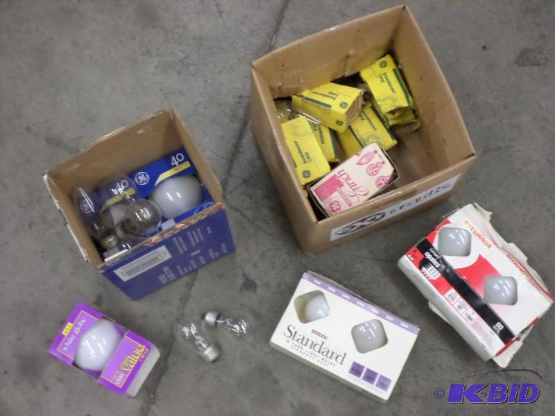 lot 62 image: (2) Boxes Of Misc Light Bulbs...