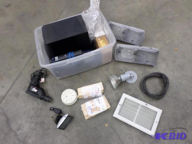 lot 66 image: Box Lot TomTom GPS, Drill, Electrical, Etc...