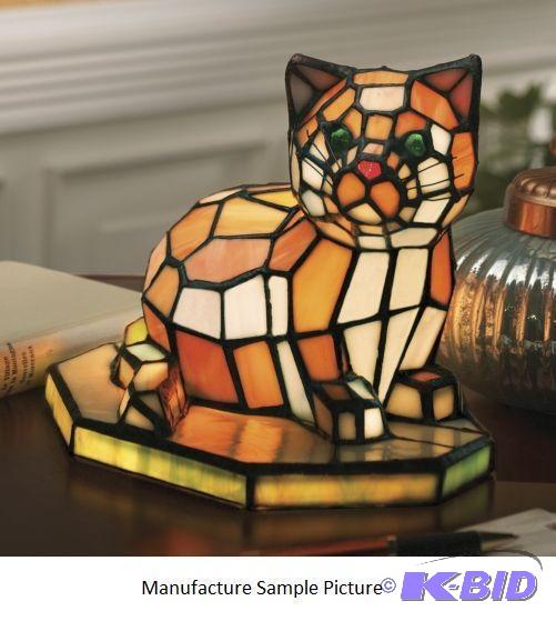 Stained Glass Cat Lamp - This friendly feline...