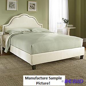 White Nailhead Headboard and Footboard - Full...