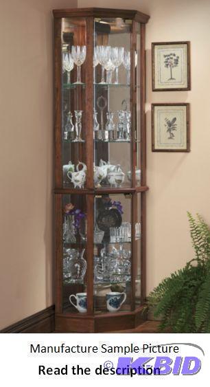Oak Finish 5 Sided Curio Cabinet&nbspExclusi...