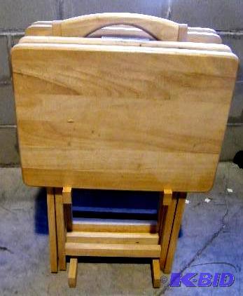 Five Piece Tray Set - Four trays and holder -...