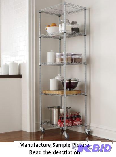 Five Tier Commercial Grade Rolling Metal Shel...