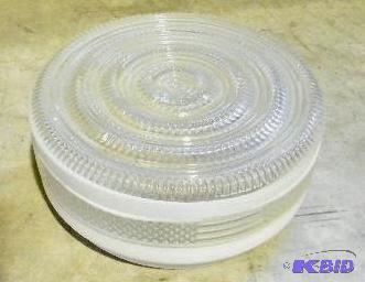Old White and Clear Glass Fixture Shade - 4&q...