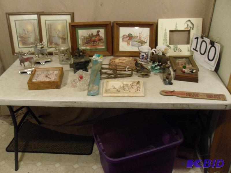 lot 100 image: Trap, Mini Oil Lamp, Mini Cast Iron Stove, Fr...