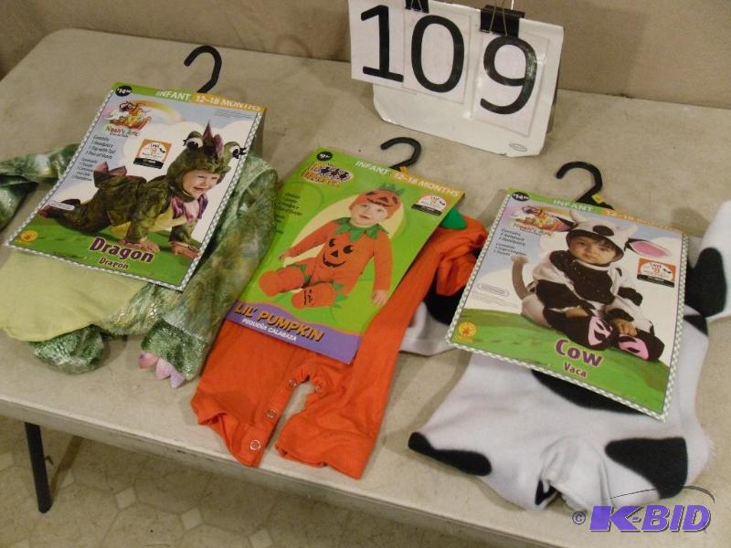 lot 109 image: Lot of 3 12-18 Month Halloween Costumes. Thes...