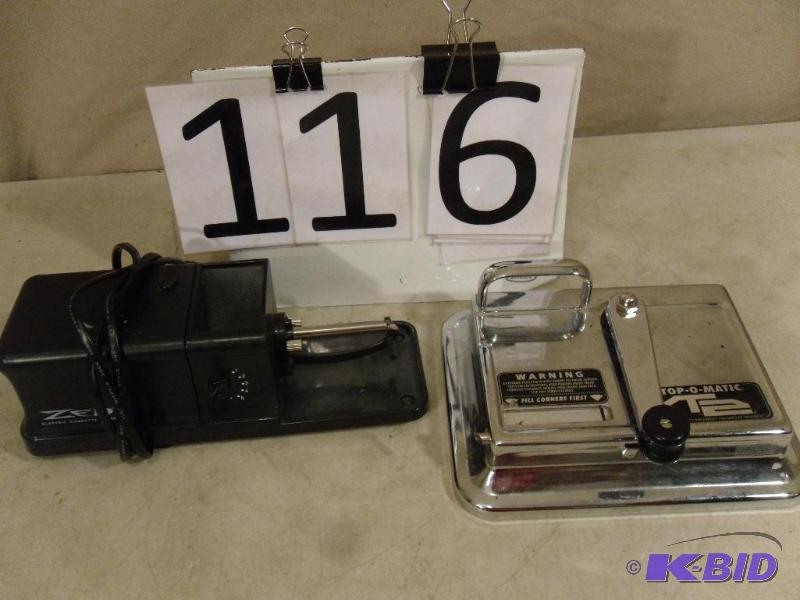 lot 116 image: Lot of 2 Cigarette Rollers. Top O&nbspMatic ...