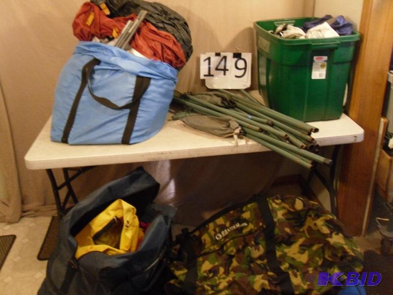 lot 149 image: Parts and Pieces to 2 Tents and Assorted Bags...