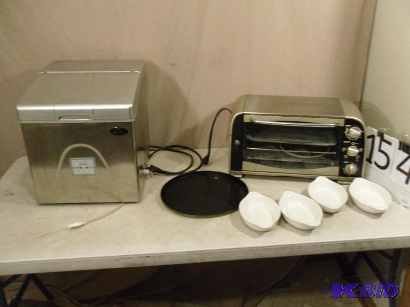 lot 154 image: GE Convection Oven (tested and Works), Dishes...