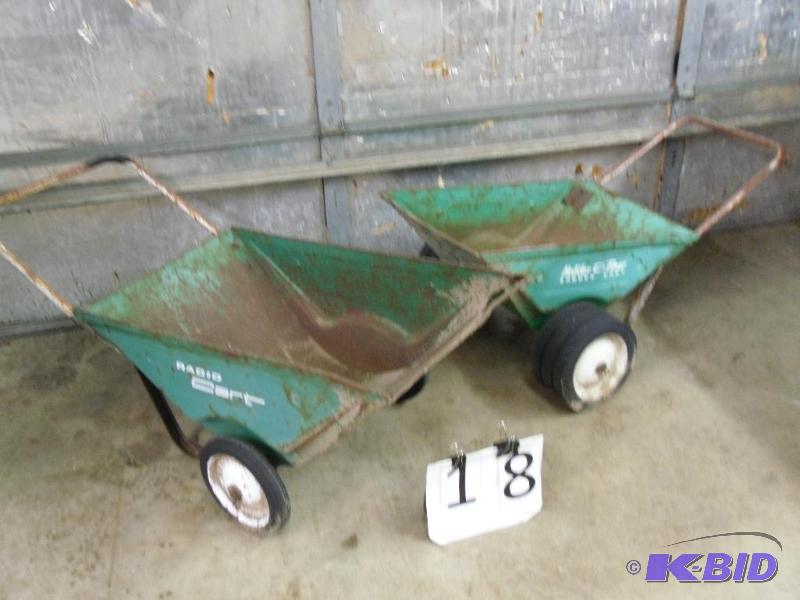 lot 18 image: 2 Metal Garden Carts. One needs tlc. Great fo...