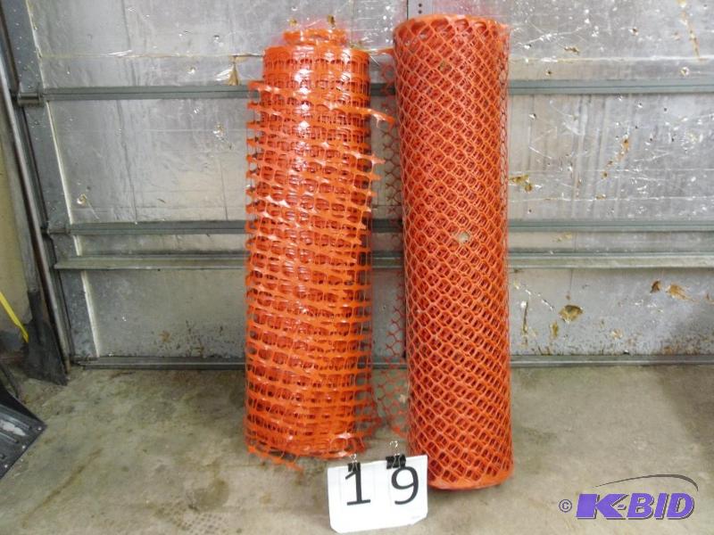 lot 19 image: 2 Partial Rolls of Orange Snow Fence....