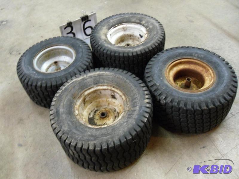 lot 36 image: Lot of 4 Assorted Utility Wheels and Tires. 2...