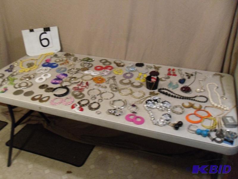 lot 59 image: Large Lot of Assorted Jewelry. Necklaces, Ear...