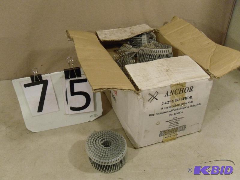 lot 75 image: Nearly Full Box of 2-12" 15 Degree Coll...