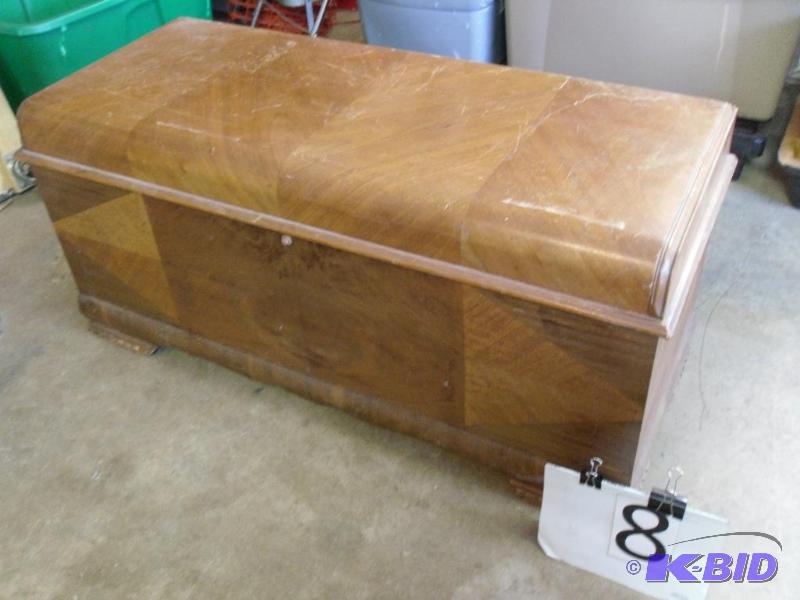 lot 8 image: Old Wood Lane Hope Chest  Trunk. Measures ap...