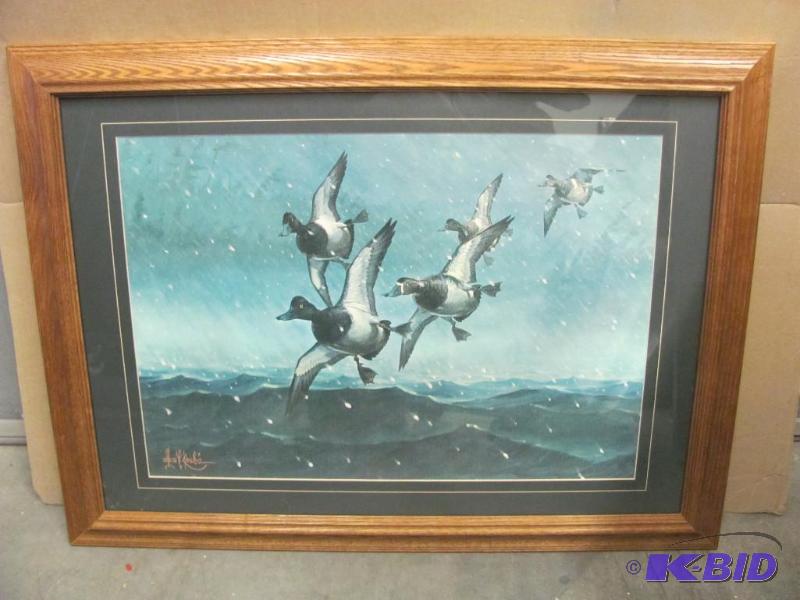 lot 86 image: Framed and Matted Duck Piece by Les Kouba. Ap...