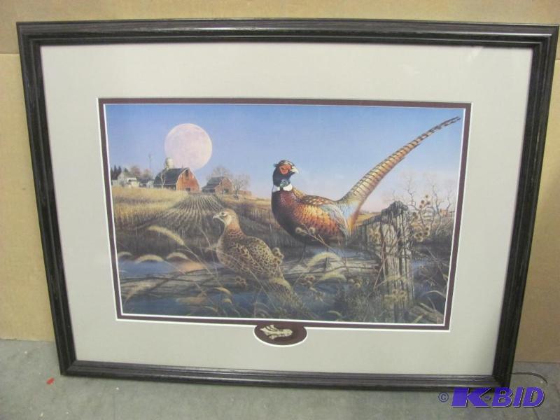 lot 89 image: Framed and Matted &quotHarvest Moon" Pr...
