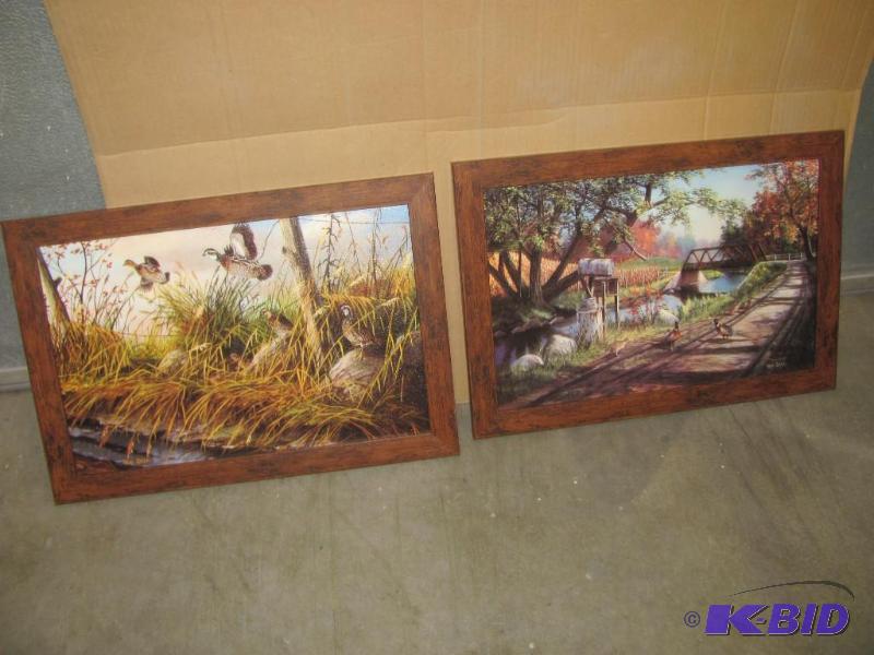 lot 90 image: Pair of Framed Prints (Quail and Pheasants) b...