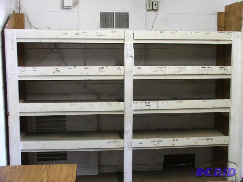 lot 22 image: wooden storage shelf 96&quotx68&quotx18&quo...