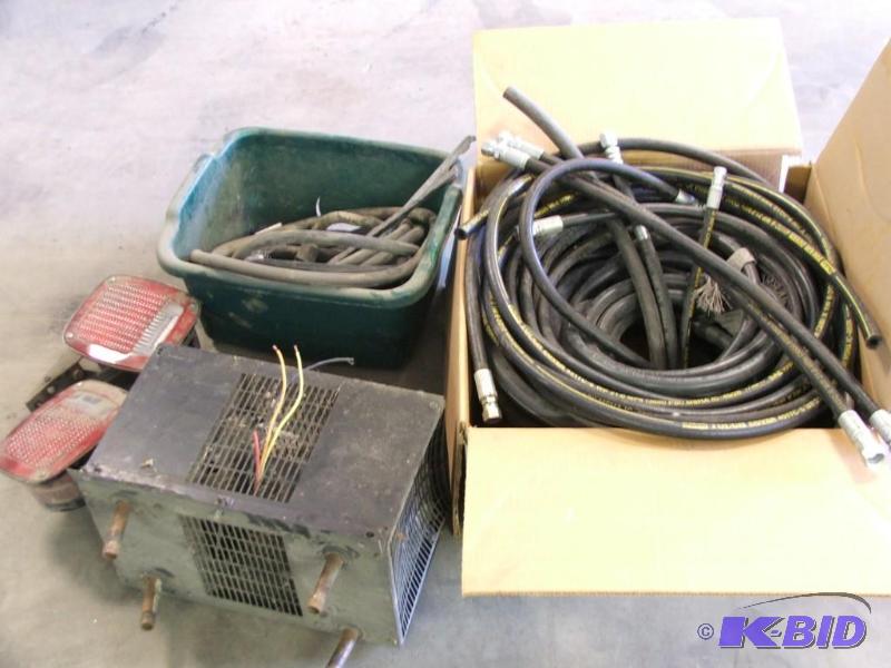 lot 42 image: assorted hoses, battery cables, heater and li...