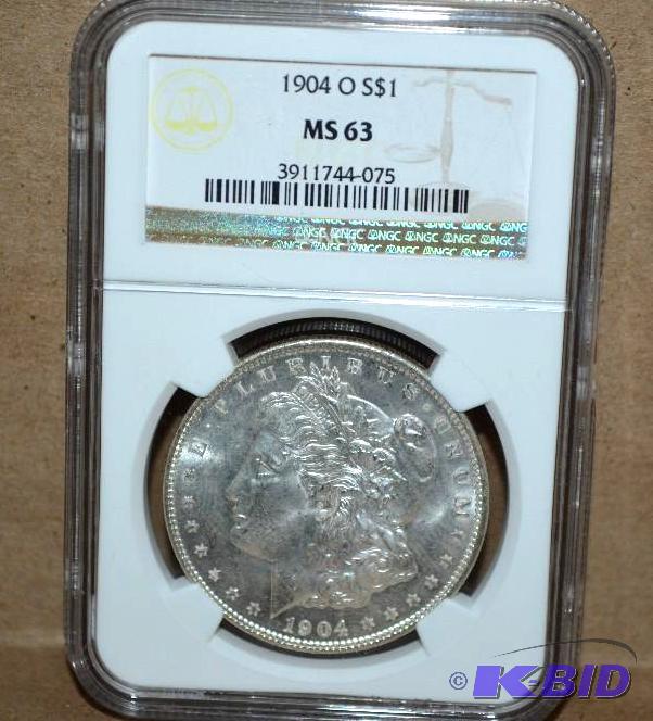 Graded 1904-0 Morgan Silver Dollar - MS63...