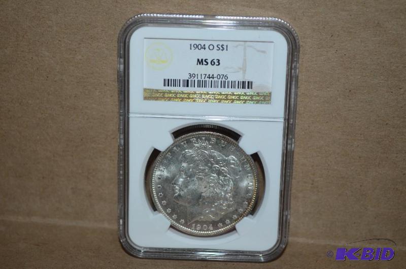 Graded 1904-0 Morgan Silver Dollar - MS63...