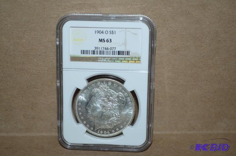 Graded 1904-0 Morgan Silver Dollar - MS63...