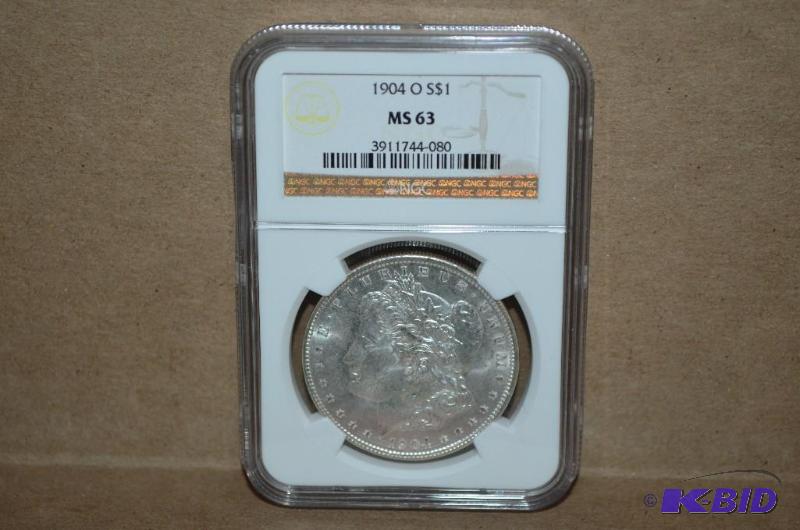 Graded 1904-0 Morgan Silver Dollar - MS63...