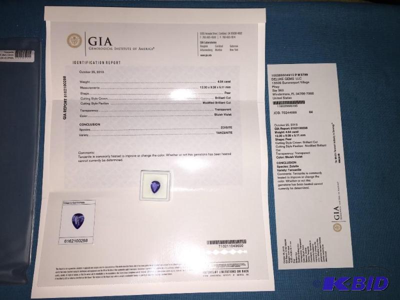 GIA Certified 4.04 Carat Tanzanite -this is a...