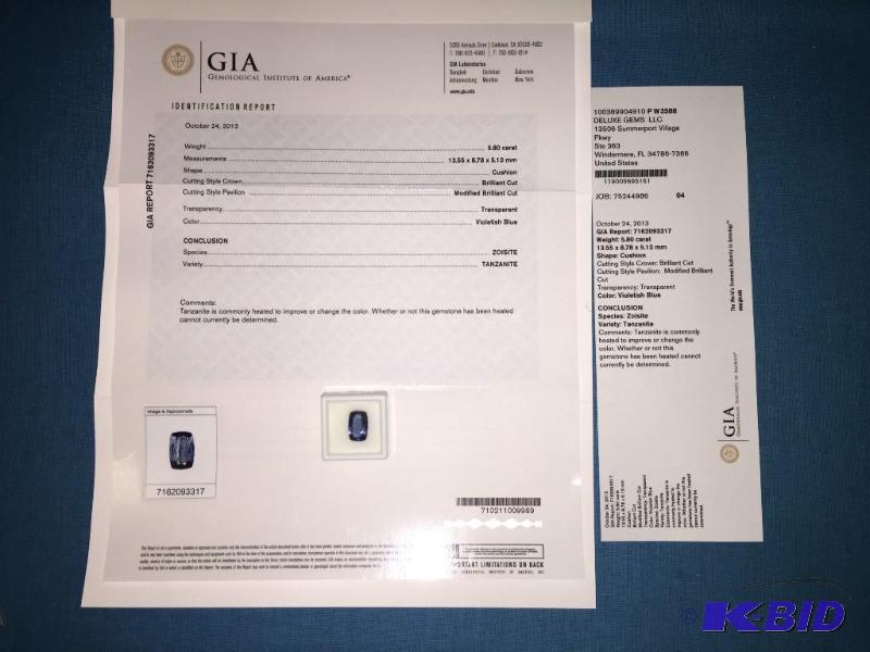 GIA Certified 5.80 Carat Tanzanite -this is a...
