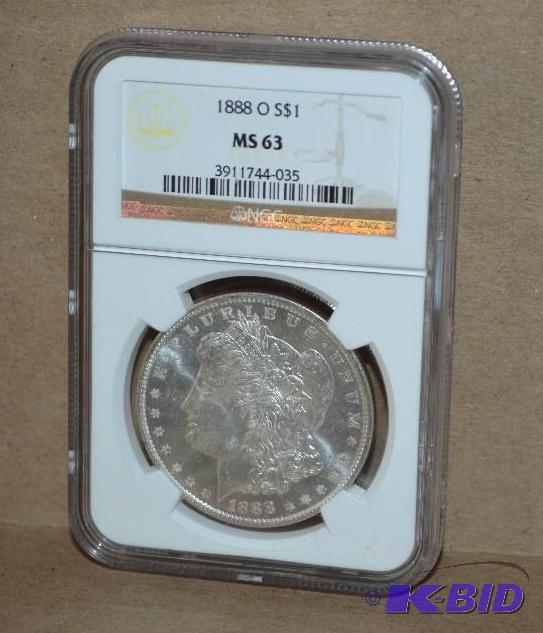 1888&nbsp-O $1 Morgan NGC graded MS63. Value...