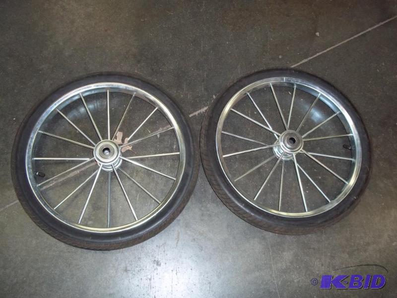 lot 14 image: Pair of 20" Pneumatic spoke wheel...