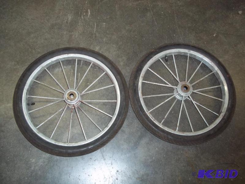 lot 15 image: Pair of 20" Pneumatic spoke wheel...