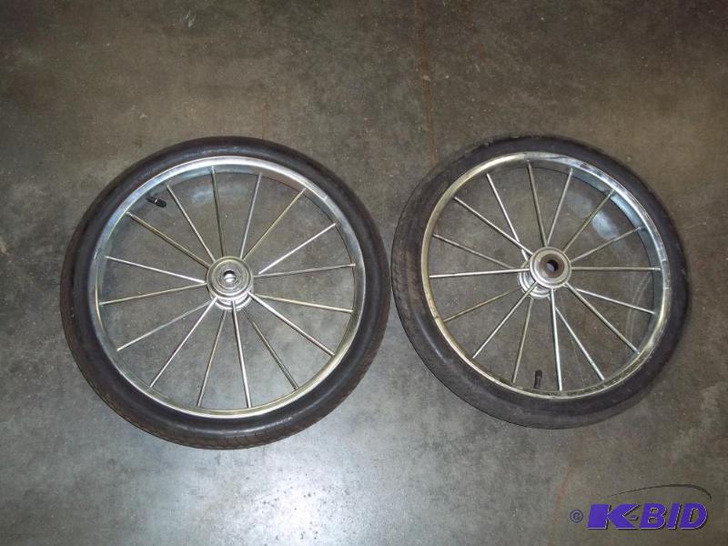 lot 16 image: Pair of 20" Pneumatic spoke wheel...