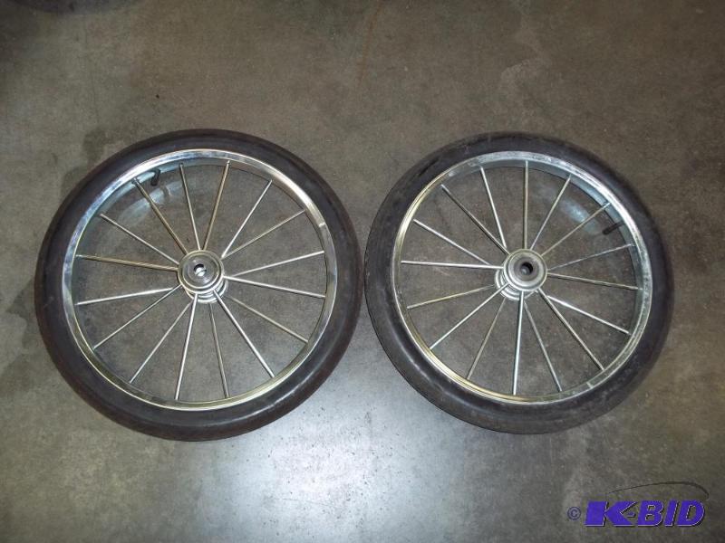 lot 17 image: Pair of 20" Pneumatic spoke wheel...