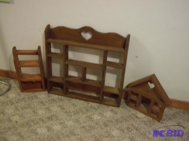 lot 84 image: 3 wood shelves...