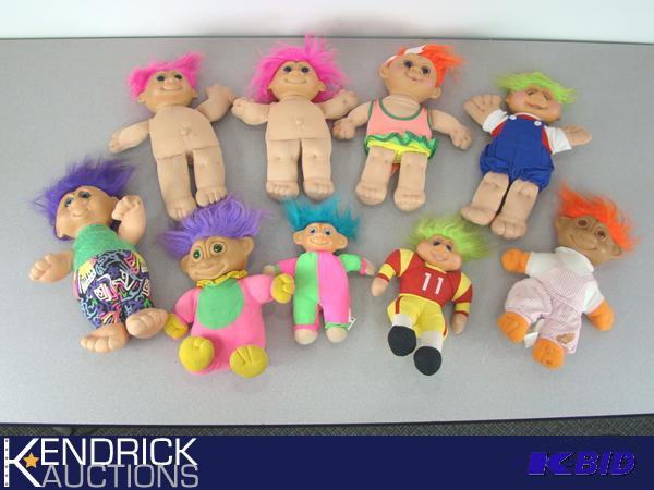 Lot of 9 Vintage Troll Dolls