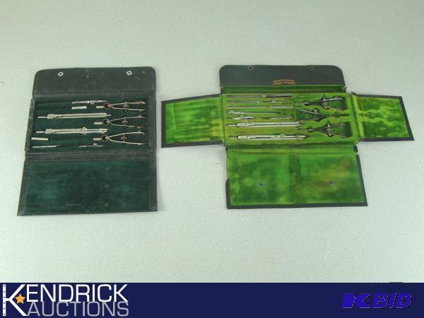 2 Vintage Cases of Metal Drawing Architecture  Instruments