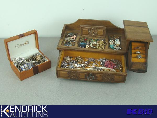 Lot of Costume Jewelry in 2 Jewelry Boxes
