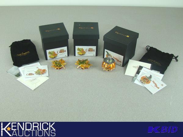 3 New in Box Art Form Enameled Trinket Boxes