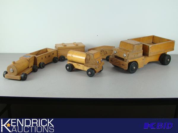 Community Playthings Large Wood Toy Train, and Trucks