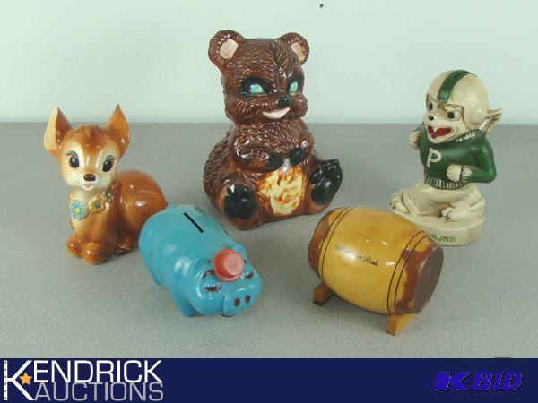 Lot of 5 Vintage Coin Banks